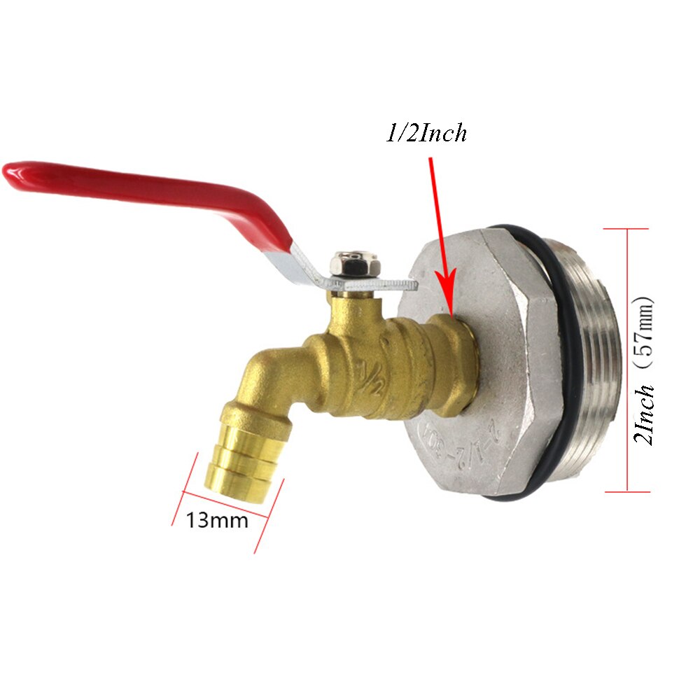 IBC Iron Brass Tank Adapter 60mm External thread to 13mm 15mm 20mm 25mm Garden Water Connectors Drain Adapter