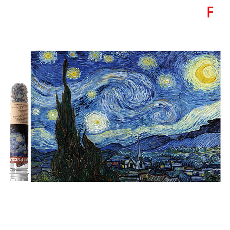 17 Types 150Pcs/Bottle Puzzle Oil Painting/Landscape/Cartoon Jigsaw Mini Test Tube Package Educational Toy For Adults Kids: F