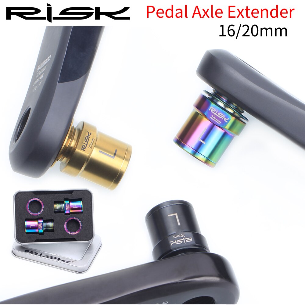 RISIKO Fahrrad Pedal Verlängerung Achse Verlängerung Abstandshalter Unterlegscheibe MTB Konverter Berg Rennrad Adapter Titan Legierung Schraube Ti Schrauben