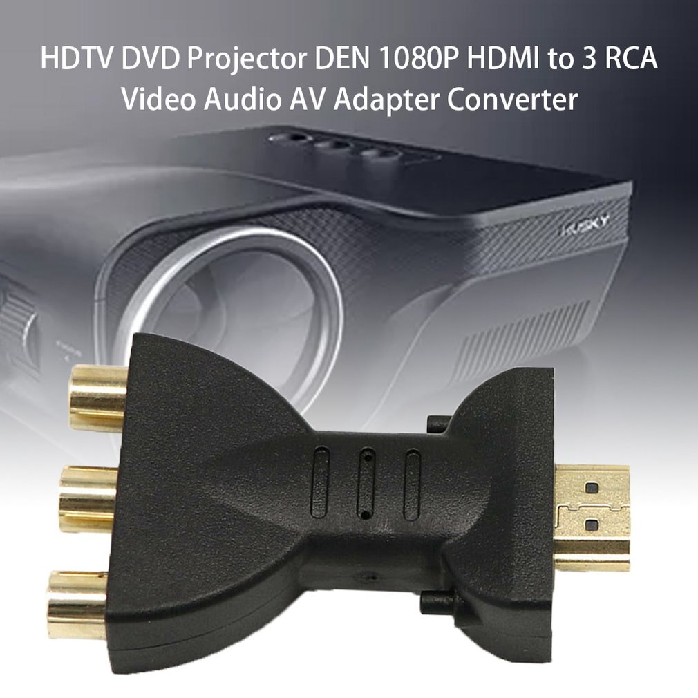 Gold-plated HDMI to 3 RGB RCA Video Audio Adapter AV Component Converter HDMI Cables Female-female ONLENY