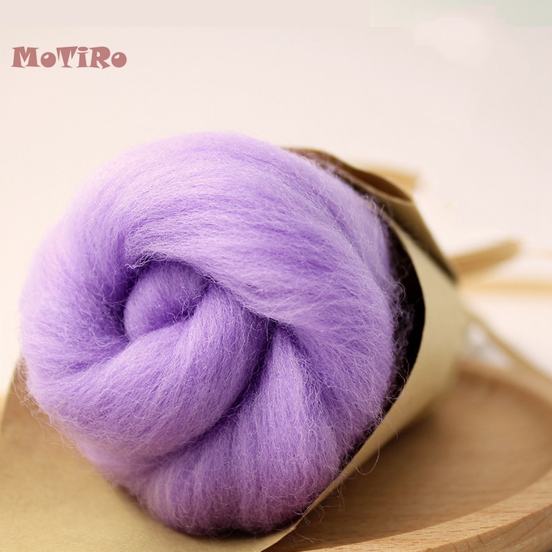 Moiro, 1 Color/conjunto, fieltro de lana de Color liso, patrón de sistema púrpura y azul, fieltro de lana sin terminar para costura/fieltro/hecho a mano