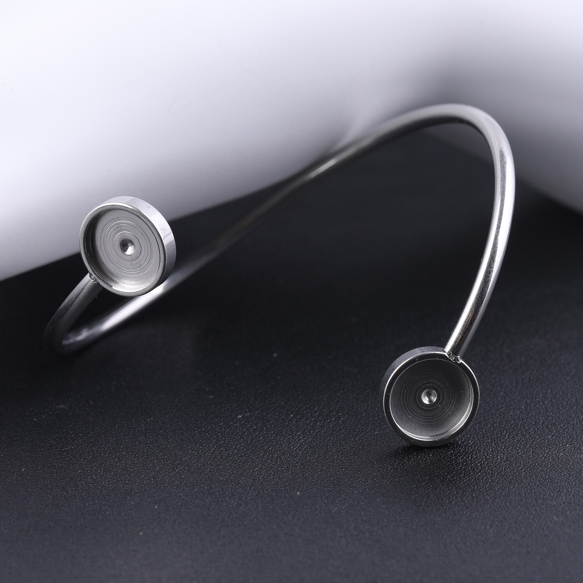5Pcs Rvs Buigbare Manchet Armband Blanks Fit 12Mm Cabochon Bangle Base Instelling Bezels Diy Sieraden Maken Bevindingen