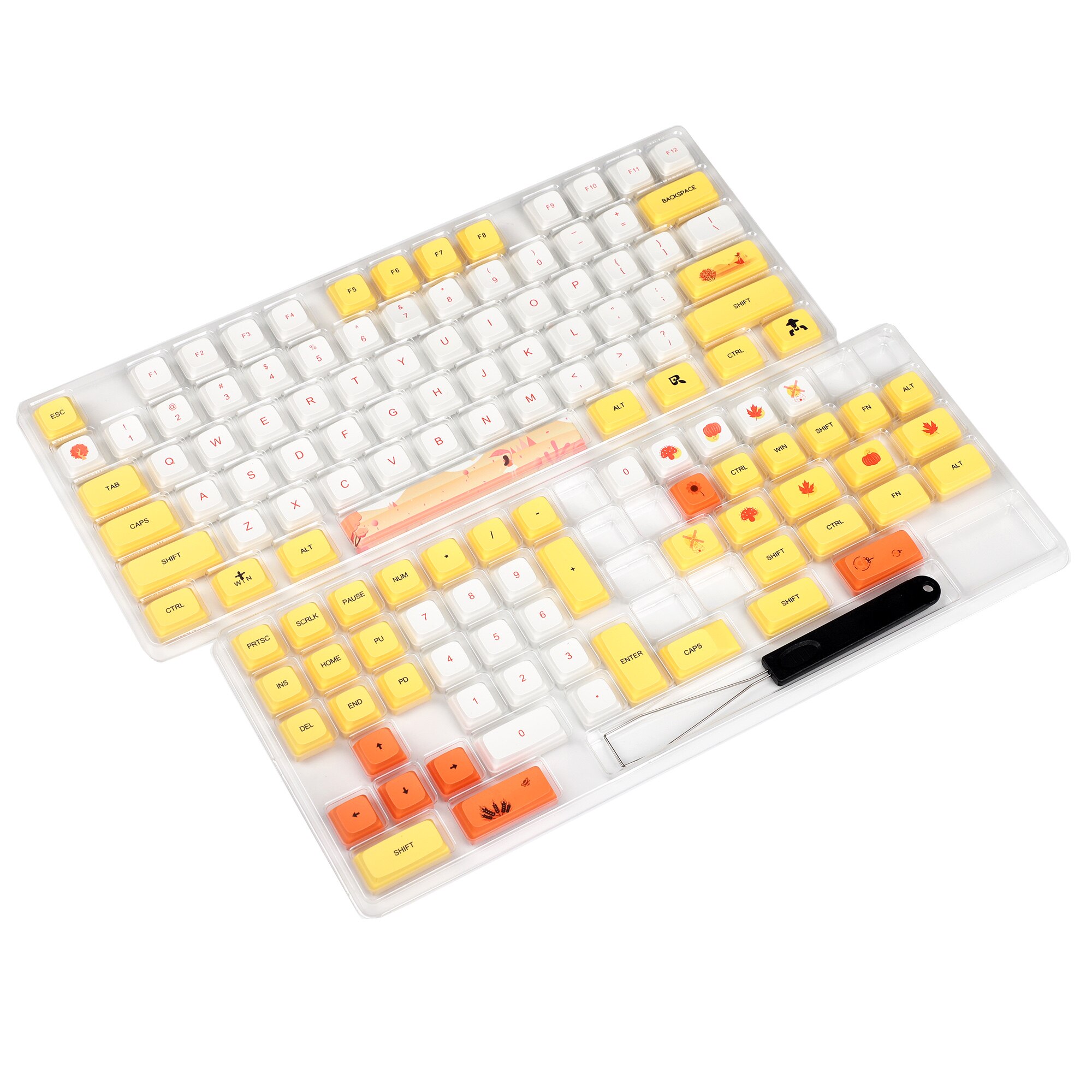 YMDK 129 Key Autumn Dye Sub ZDA Ball Shape PBT Keycap Similar to XDA For MX Keyboard 104 87 61 Melody 96 KBD75 ID80 GK64 SP84: Base Kit