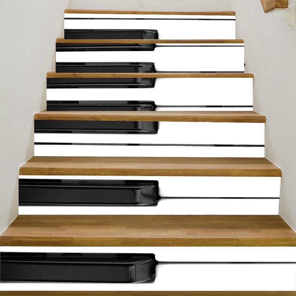 Autocollants pour escaliers, Simulation 3D, clés de Piano, autocollants pour monter les escaliers, décor de maison