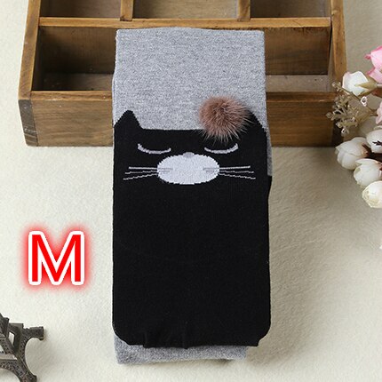 Meisjes stijlen herfst leggings voor baby kids katoen warm prinses meisjes kinderen broek mooie kat warmer kind leggings: Gray Size  M