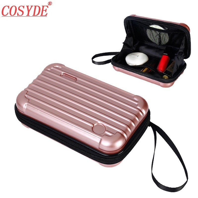 Waterproof ABS Makeup Bags Hard Portable Cosmetic Bag Women Travel Organizer Necessity Beauty Case Suitcase Make Up Bag