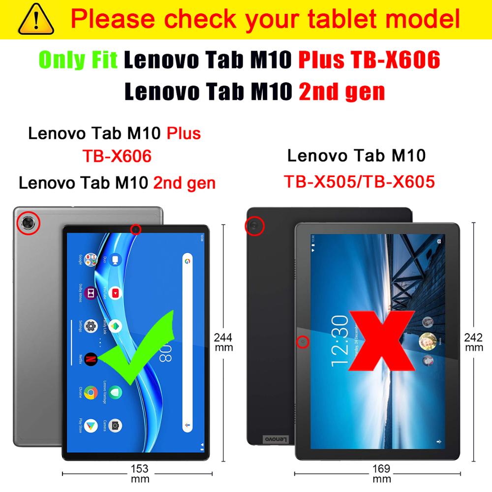 Ultra cienka obudowa do Lenovo Tab M10 Plus obudowa mocna magnetyczna regulowana podstawka do tabletu Lenovo M10 Plus TB-X606F/X