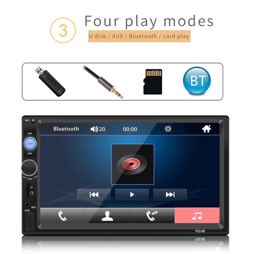 7010B 2DIN Car Radio Bluetooth 7 Inch HD Stereo Reversing Image USB MP5 Player multimidia mp5 car player
