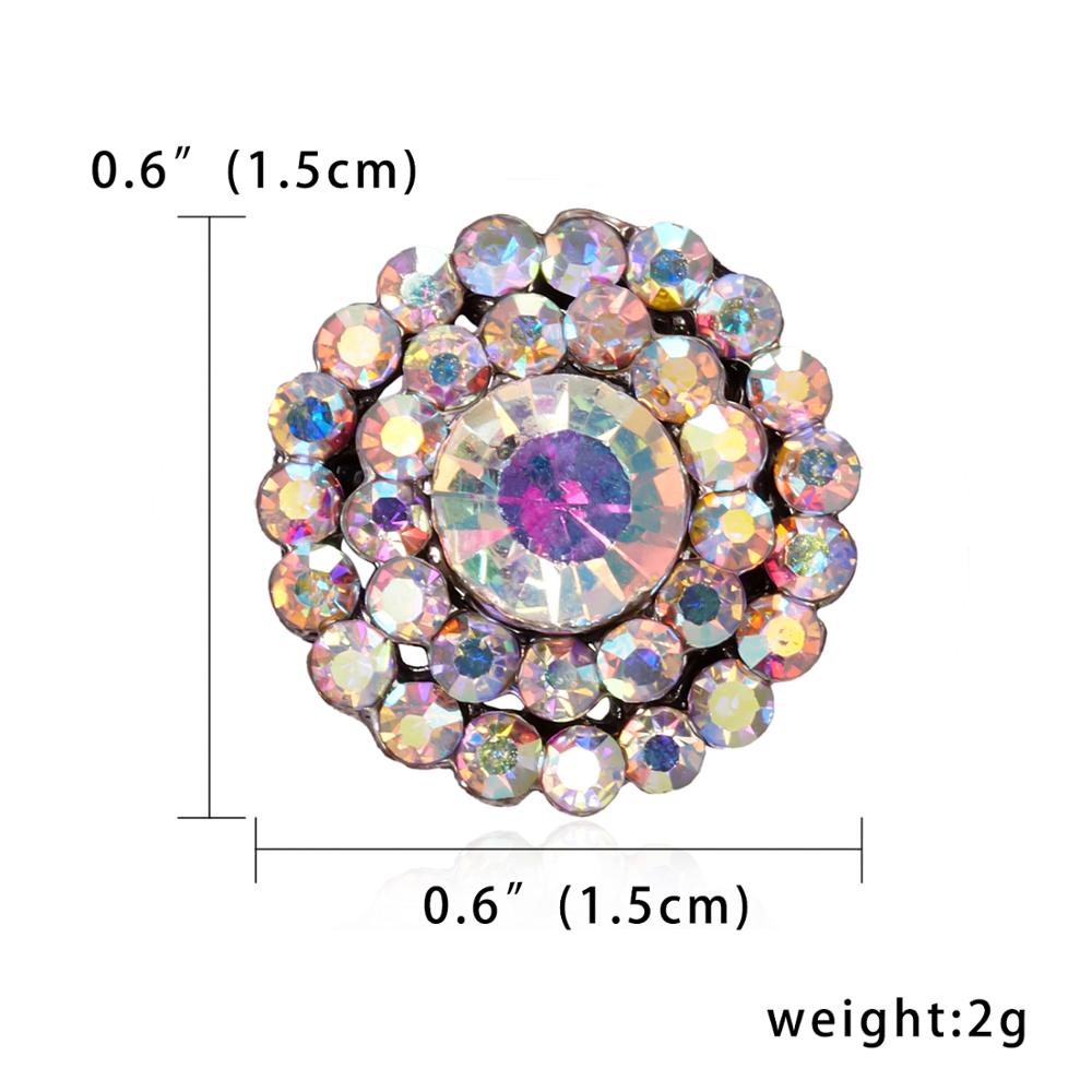 Crystal Small Cute Geometric Hollow Glass Flower Rhinestone Small Brooch Pins for Women Wedding Bouquets Jewelry