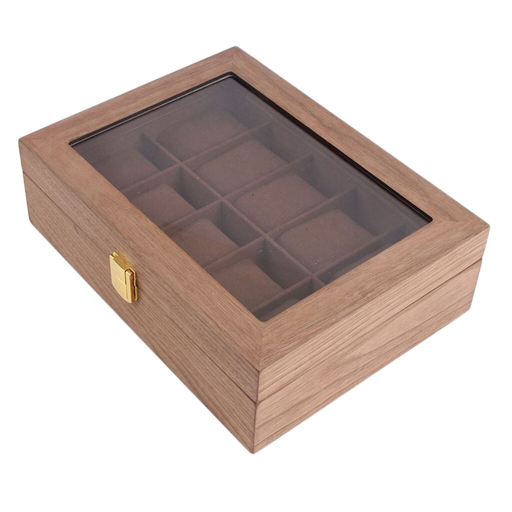 Men's Wrist Watch Box Portable Wooden Display Case Jewelry Storage Holder