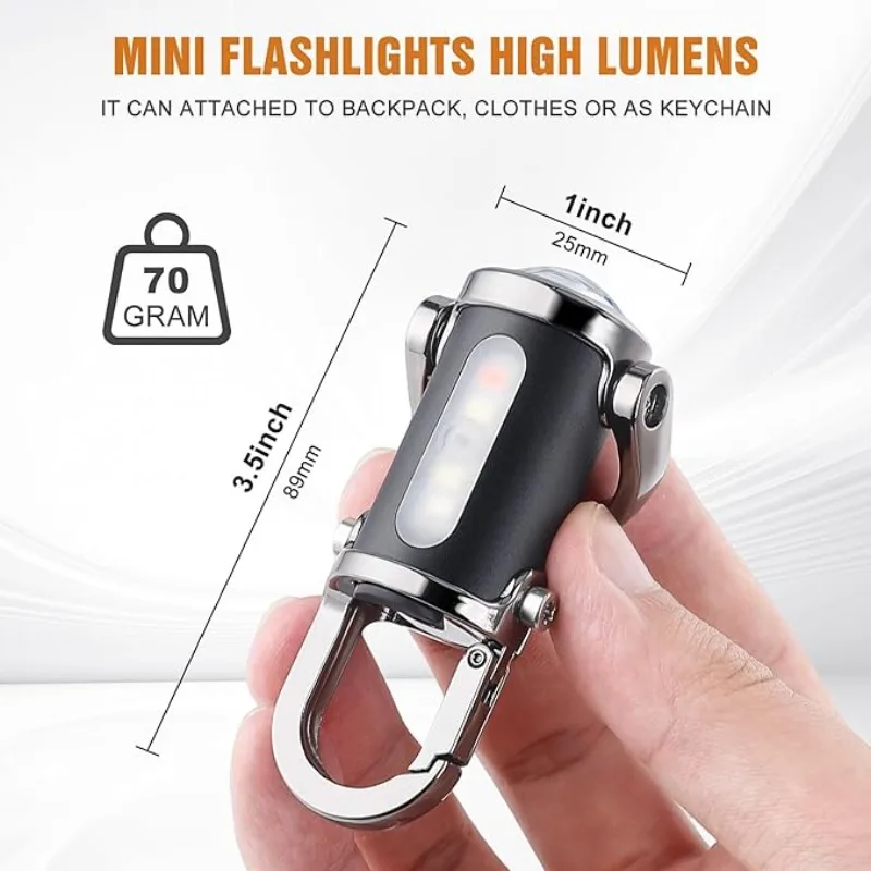 Wiederaufladbare Schlüsselanhänger-Taschenlampen, 800 Lumen, EDC-COB-Arbeitslicht, 7 Modi, Notfall-Schlüsselanhänger-Licht zum Spazierengehen, Suchen, Wandern