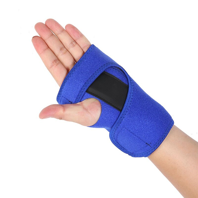Removable Adjustable Wristband Steel Wrist Support Carpal Tunnel Splint Arthritis Sprains Strain Protector Useful Outdoor 1 PC: blue left