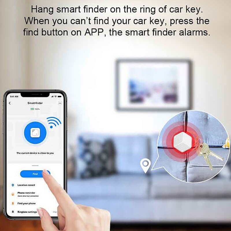 Bluetooth Tracker - ZGPAX - Two-Way Anti-Lost Finder for Keys, Wallets, Pets - CR2032 Battery - 37x41x8mm