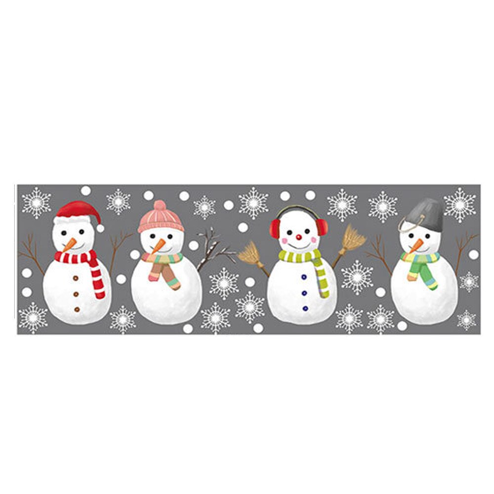 Cartoon Christmas Stickers for Window Showcase Removable Santa Claus Snowman Home Decor Decal Adhesive Year Glass Mural: D