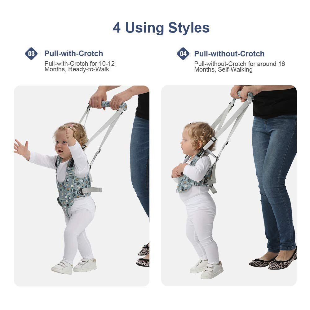 Baby Walker Leash Toddler Safety Harness Sit to Stand Learning Helper Infant Training Cotton Pads Toddler Hand-held Assistant