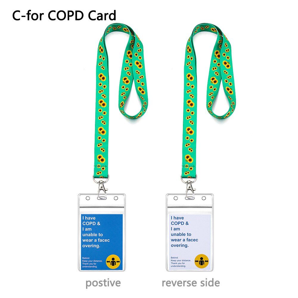 1 Set Lanyard + Mask Exemption Card Waterproof Durable Safe PVC Material ID Card or Keys Hodler Hidden Disability Lanyard: C-2