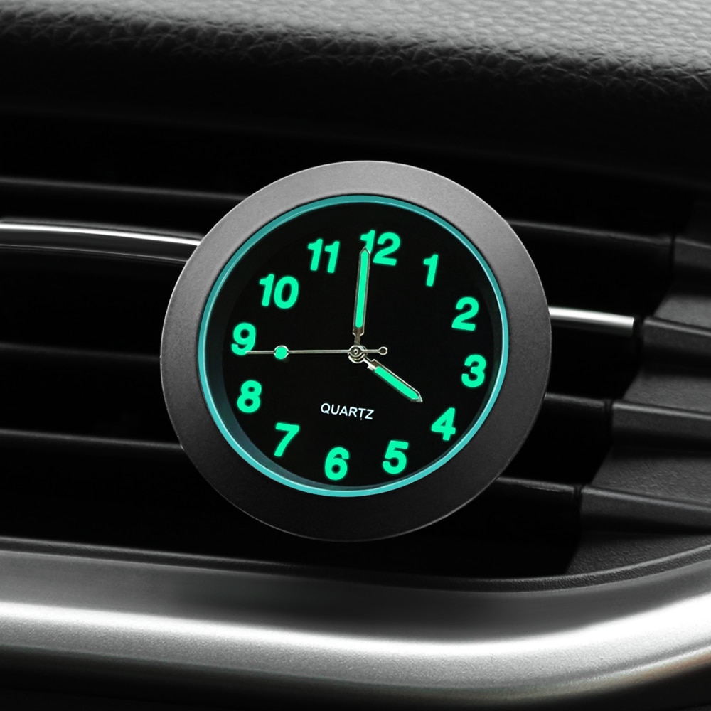 Auto Gauge Klok Met Clip Mini Auto Air Vent Quartz Klok Auto Outlet Horloge Met Fluorescentie Functie Auto Styling Accessoires