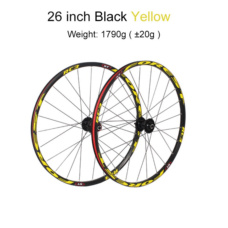 Mountainbike Mtb Cross Country Fietsen Wheel Hub Fietsonderdelen 26 27.5 Inch RC3 Peilin Dragende Aluminium Fiets: 26 inch Black yellow