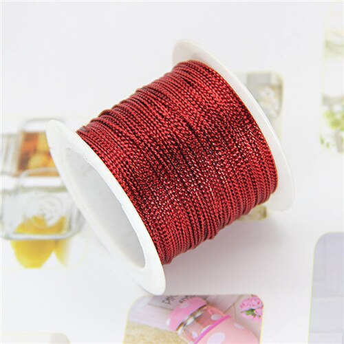 20M 1Mm Red Gold Cord Thread String Ribbon Line For Trademark Jewelry Bracelet Twine Tag Tassel Making Wedding Crafts: A-Red