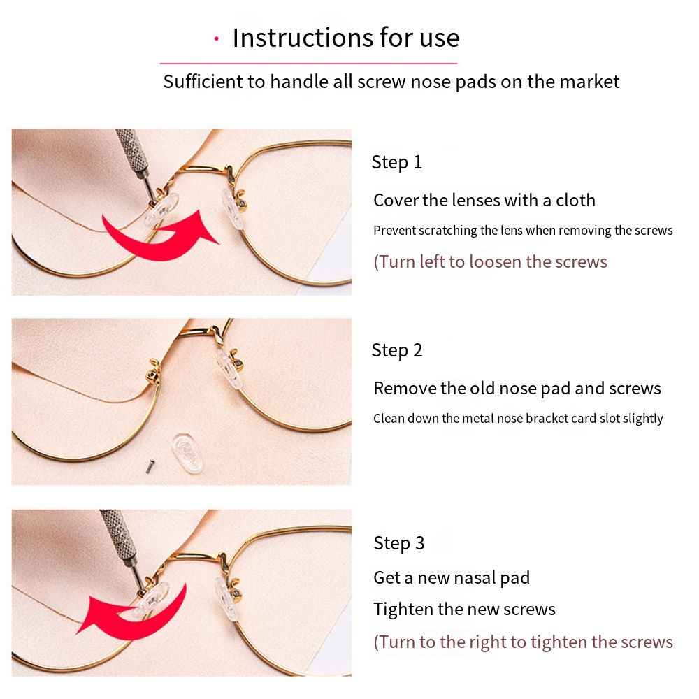 Silicone Eyeglass Repair Kit Replaceable Antiskid Precision Screw Sets Easy To Use Sturdy Glasses Repair Tools Make Repair Easy