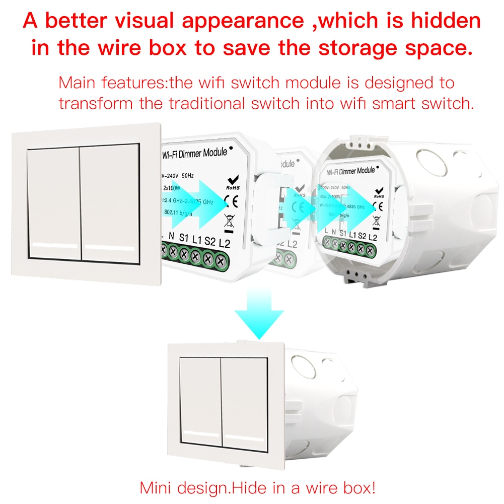 Diy Wifi Smart Light Led Dimmer Smart Leven/Tuya A... – Grandado