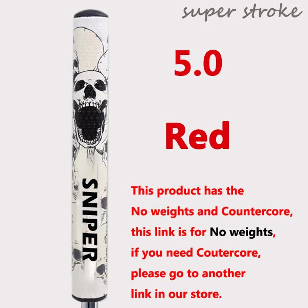 colors golf putter grips skull 5.0 weights or no weights grips: 5.0-redNo weights