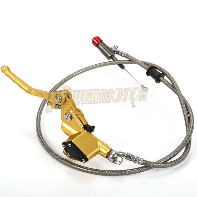 Embrague de aluminio hidráulico para motocicleta, palanca plateada de 900mm y 1200mm, embrague de cilindro maestro para motor Vertical de 125-250CC y Motocross