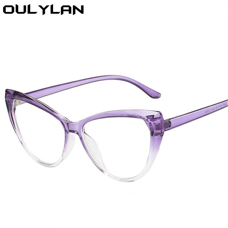 Oulylan Sexy Cat Eye Eyeglasses Frames Women Anti Blue Light Glasses Frame Brand Vintage Clear Prescription Eyewear