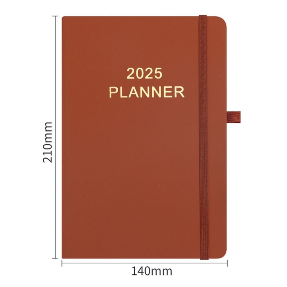 Schedule Journal Planner Notebook Efficiency Daily Planner Reminder Calendar Notebook PU with Straps Diary Book Office