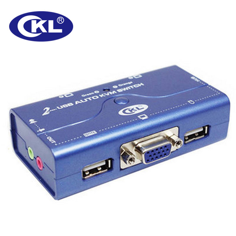 CKL 2 Poort VGA Kvm-switch USB 2.0 met Audio Functie 2 Computers 1 Monitor Ondersteunt Printer CKL-72UA