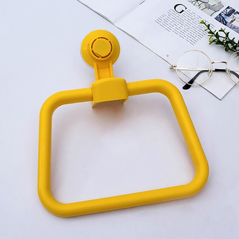 Bathroom Multifunction Powerful Suction Cup Towel Ring Bathroom Punch Free Towel Hanging Ring Seamless Towel Wall Mount: yellow