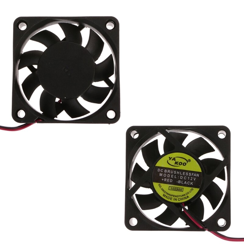 Dc 12V 2-Pin 60X60X15Mm Pc Computer Cpu Systeem Glijlager Cooling fan 6015 A0NC