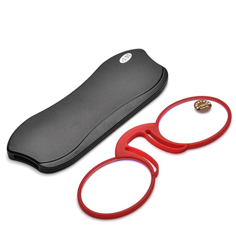 Mini Tragbare Nase Clip Lesebrille Männer Frauen Brieftasche Reader TR Lesebrille mit Fall + 1,0 Zu + 3,0