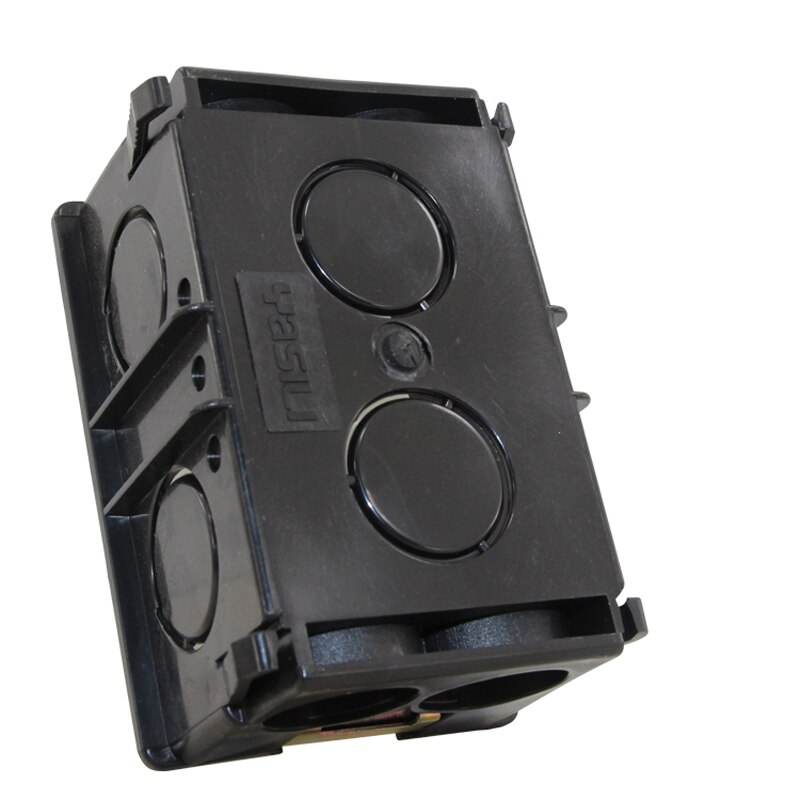 10pcs Home Improvement 118 Type 2-Gang Cassette Bottom Dark Box Black Wall Mount Switch Socket Junction Box PVC Universal