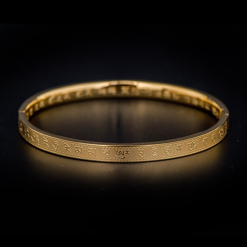 Hvid tara bodhisattva mantra buddhistiske skrifter titanium stål armbånd amulet betyder et bedre held mænd og kvinder