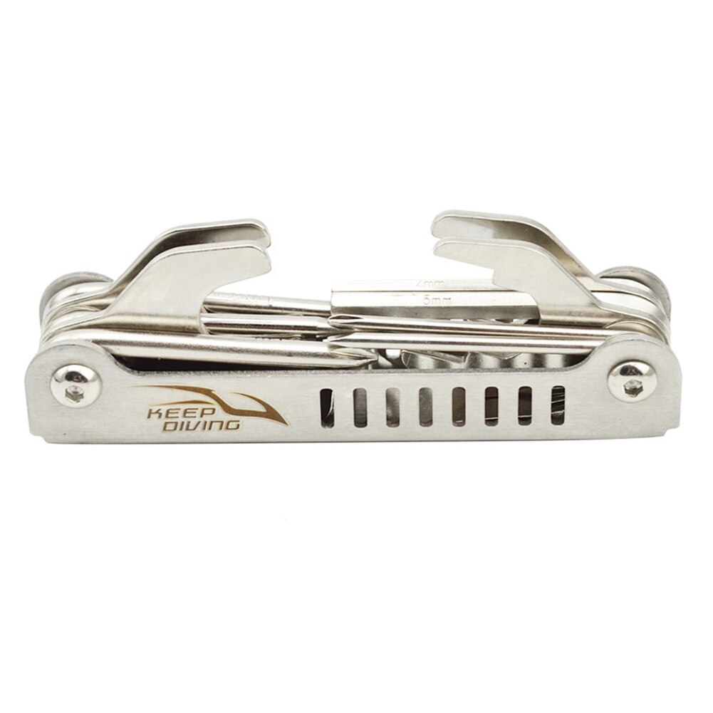 13 In 1 Diver Scuba Adjusting Diving Repair Tool Folding Wrench Screwdriver Maintenance Stainless Steel Portable Multifunction