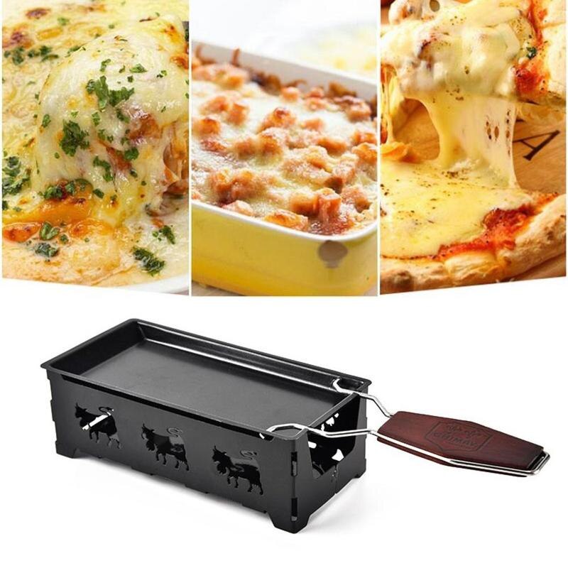 Frigideira forno de queijo mini bandeja de cozimento antiaderente com manteiga panelas conjunto suporte de queijo fundido vela ferro de aço carbono kitc w0x7