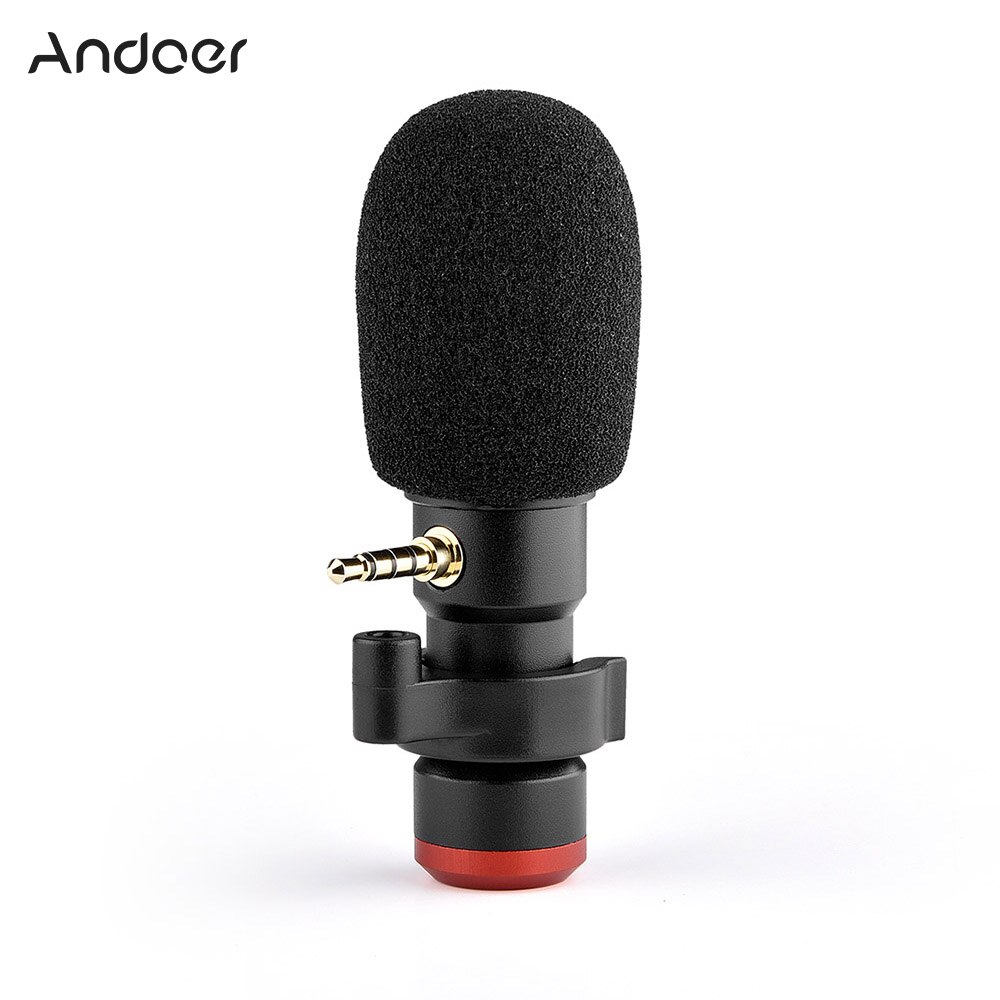 Andoer MIC06 Mini Plug-In Smartphone Microfoon Mic Voor Smartphone Video-opname Live-uitzending Online Zingen Chatten