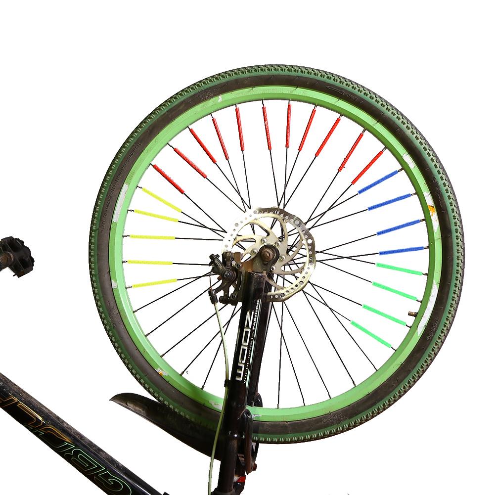 12pcs/set Bicycle Mountain Bike Riding Wheel Rim Spoke Clip Tube Warning Light Bike Strip Reflector Reflective Cycling Decor