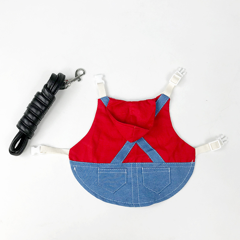 Vêtements en Denim pour petits animaux, veste, manteau, harnais, gilet, sac, chapeau, ensemble pour furet, lapin, Hamster, fournitures pour petits animaux de compagnie: D / L