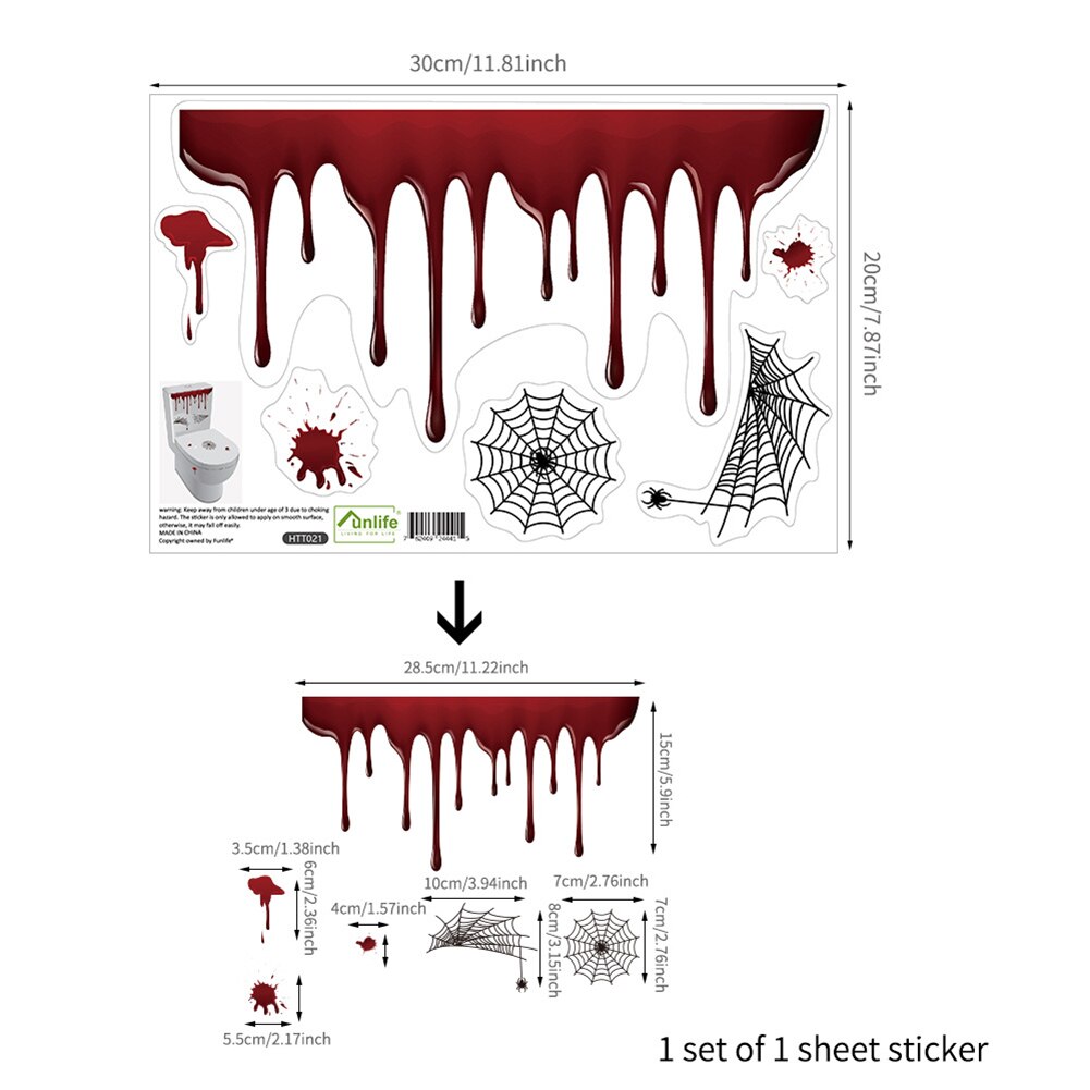 Scary Wall Stickers Footprints Halloween Series Toilet Stickers Wall Decoration: HTT024
