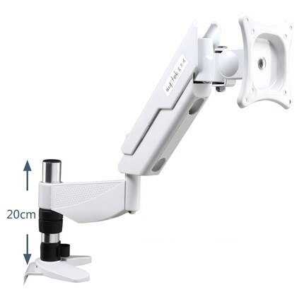 Ergonomic 10-27" Full Rotation Desktop Monitor Holder Gas Spring Arm TV Mount Free Lifting Bracket Loading 1.5-10kgs White black: white