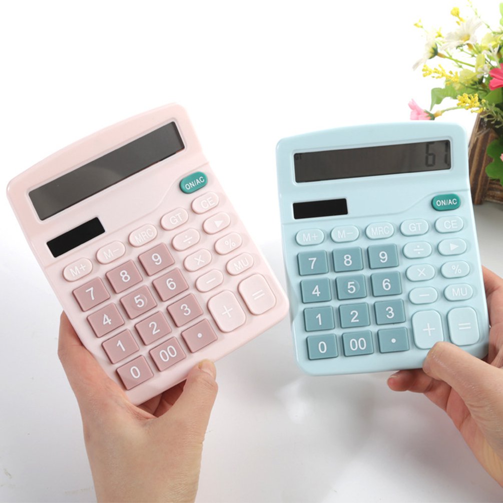 Digital Scientific Calculator 12-Digit Desk Solar Calculator Big Button Financial Business Accounting Tool Suitable for Students