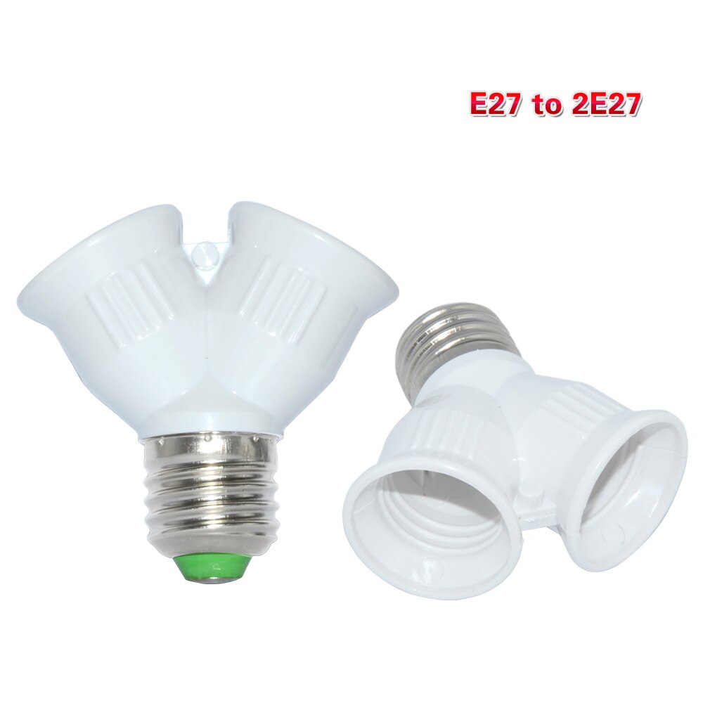 E27 om 2 E27 LED Lamp Base 2E27 Lamphouder Converter LED Corn Light Bulb Lamp Adapter Converter
