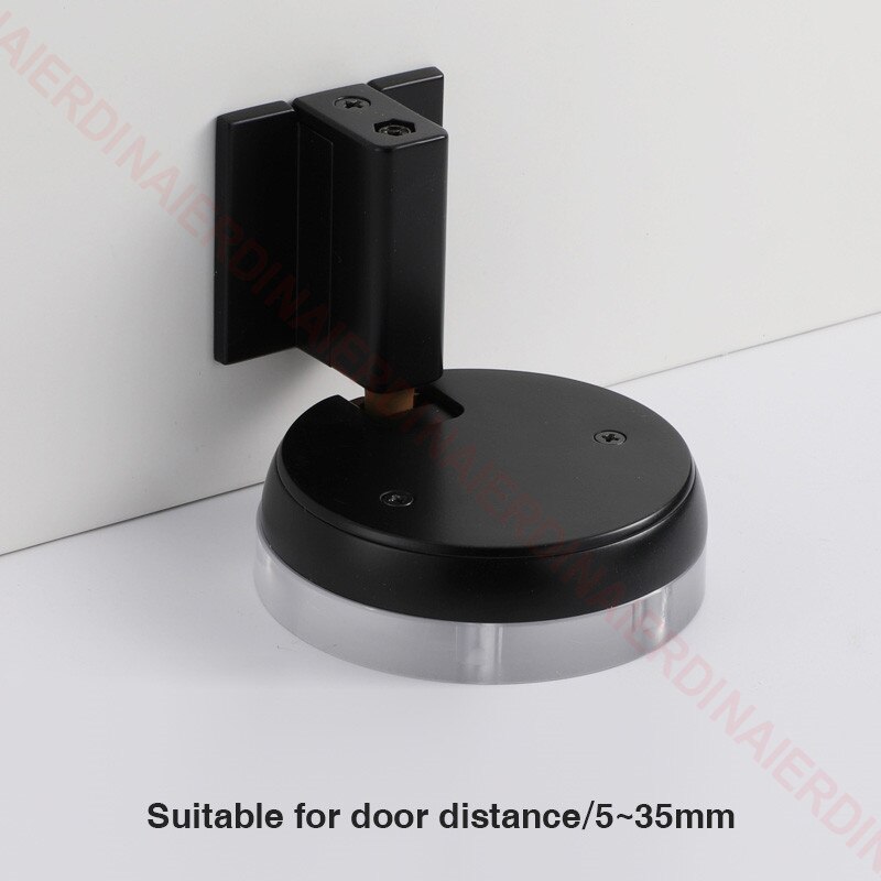 NAIERDI Windproof Mechanical Self-Locking Door Stopper With Adjustable Height Hidden Mounting Heavy Duty Door Stop Hardware: Heighten Black