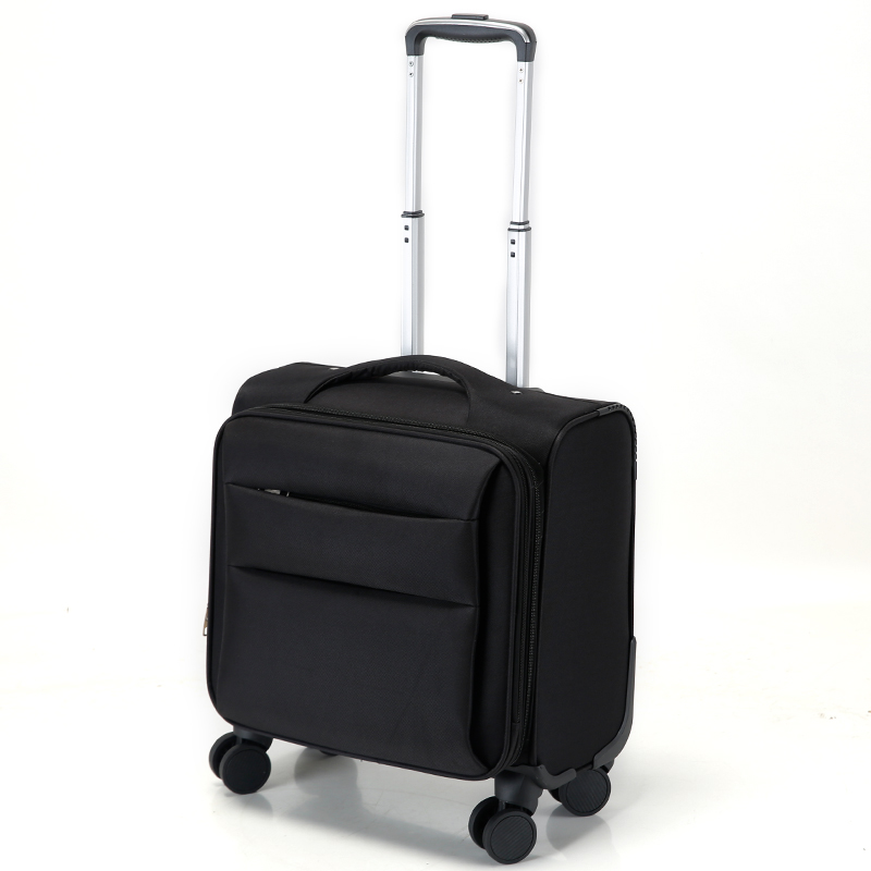 Koffer Kleine Zakelijke Trolley Koffer Voorste Laptoptas Universele Wielbagage Reistassen Rollende Handtas Vrouw Instapdoos Heren: Black