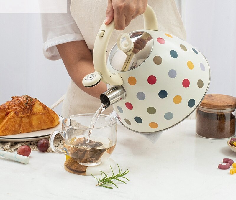 Dot Stainless Steel Whistling Kettle Induction Cooker Gas Stove Coffee Pot Kitchen Hotel Restaurant Water Bottle LB531
