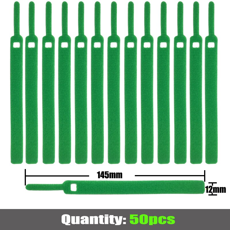 50 stücke 12mm * 145mm Verschluss Band kabelbinder Klebstoff Magie Haken Schleife Stock bulckle Gürtel Bündel Draht linie Band schnur