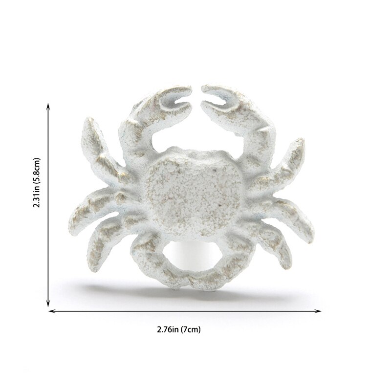 Gancho de porta estilo antigo para armário, quarto infantil mediterrâneo azul vintage, arte para caranguejo, concha, maçaneta, gaveta, armário: White 3