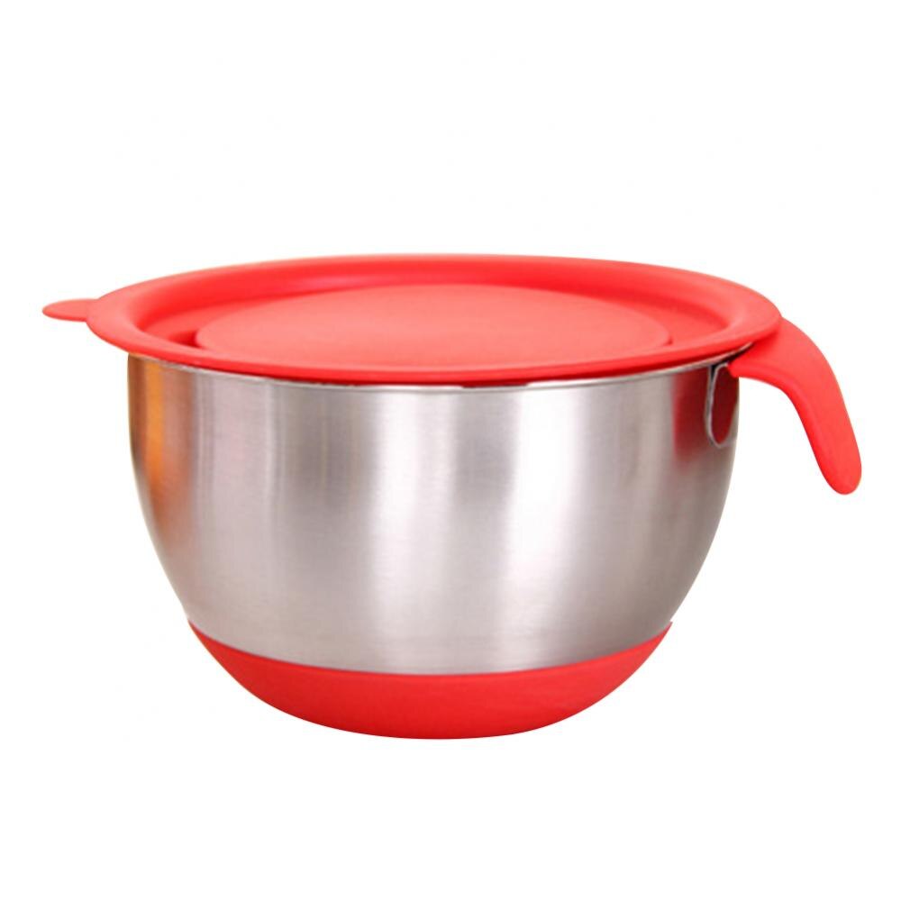 Mixing Bowl Stainless Steel Container Kitchen Tool Lid Grater Cake Salad Food: Bowl Lid  22cm